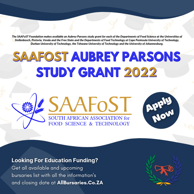 SAAFoST Aubrey Parsons Study Grant 2022